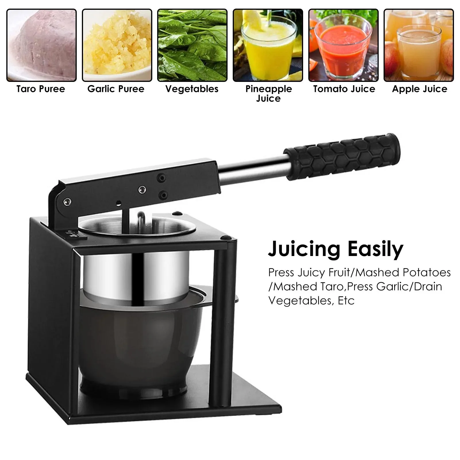 Manual juicer with rod Stainless steel manual lemon Orange Citrus juicer Hand press heavy duty juice essence juicer