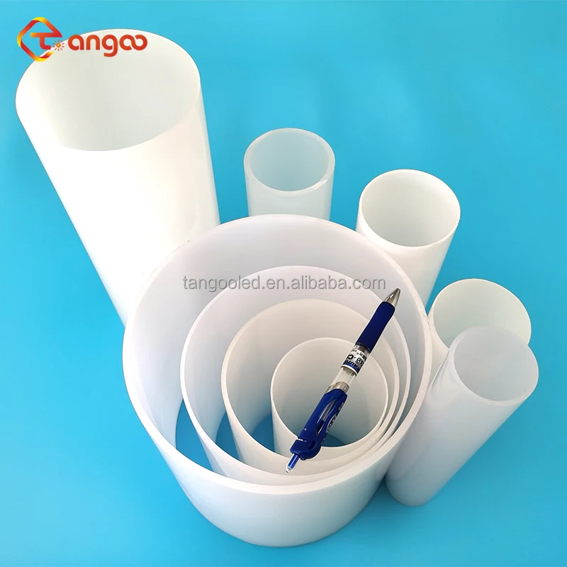 UV resistant weathering test F1 milky white/transparent/clear/semi-clear acrylic luminous tube large diameter for led light