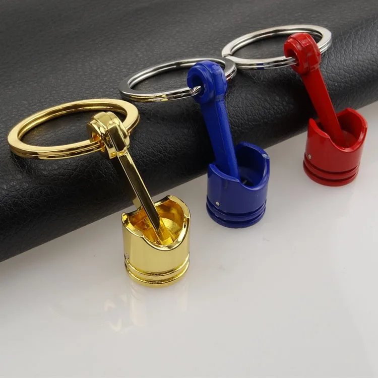 Car Engine Piston Style Keychain Key Ring Creative Metal Piston Model Keyring Keyfob Key Pendant KeyChain decor Car Accessories