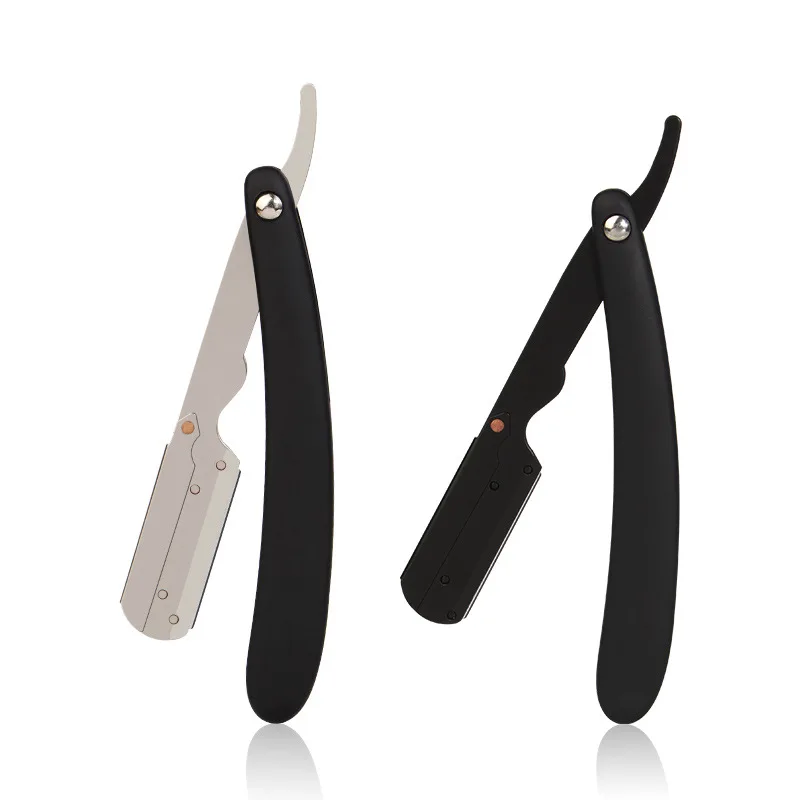 New Electroplating Single Blade Razor Manual Barber Shop Razor Shaving Knife Stainless Steel Folding Handle Barber Razor Shaver