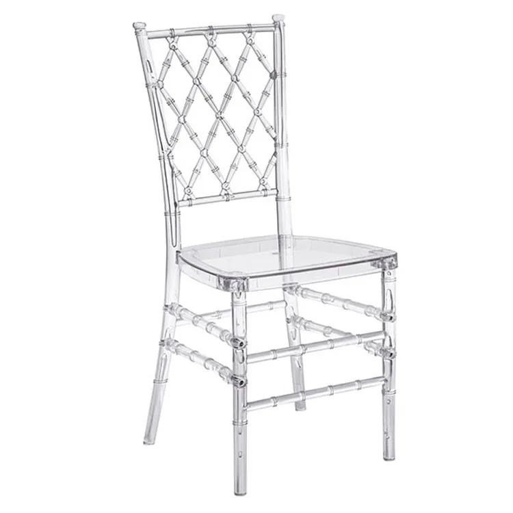 Wholesale Stackable Clear Resin Acrylic Chavari Chairs Hotel Chivari Chairs Plastic Events Wedding Transparent Chiavari Chair