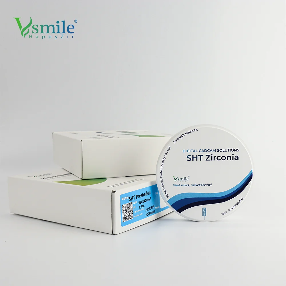 98mm Dental Zirconia Ceramics With 1350Mpa High Strength HT White Zirconium Block Dental Lab CADCAM Coping Inner Crown Materials