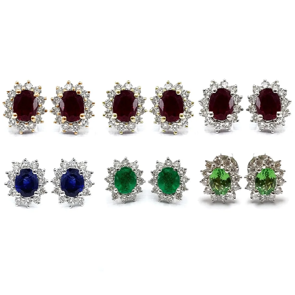 KOK Hong Kong Wholesaler Drop shipment Beautiful studs earring for women 14k rose gold round white  diamond Earrings