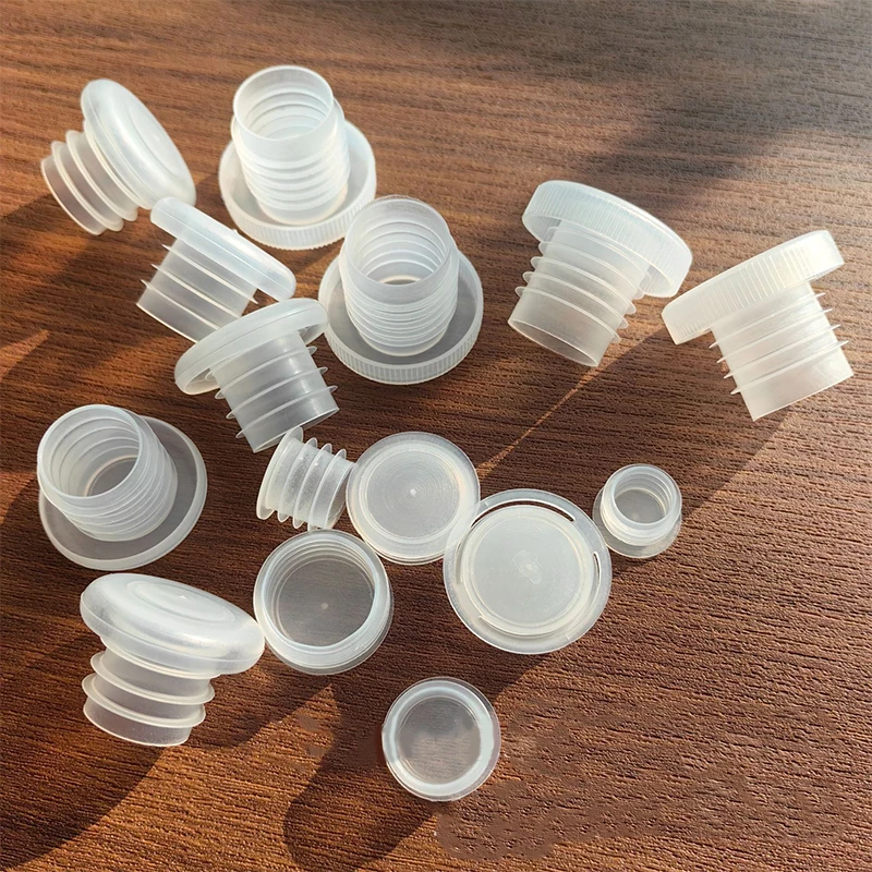 Wholesale plastic hole plug drops liner seal transparent plastic inner plug for wine glass bottles bottle neck