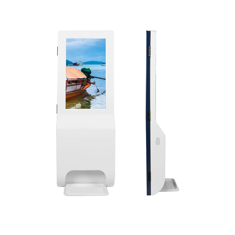 
Station Standee Kiosk Floor Sanitizer Dispenser Stand Liquid Hand Soap Totem Clean Hands Outdoor Application Digital Signage 