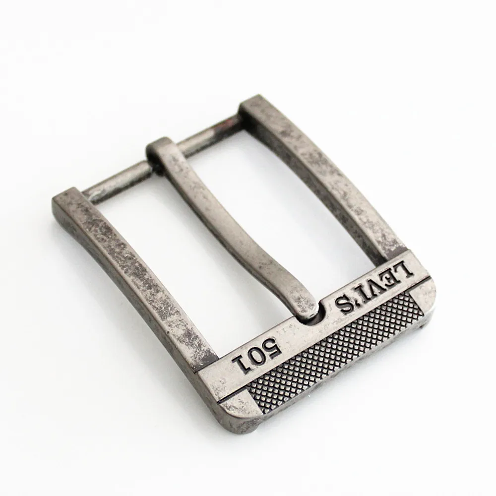 Metal zinc alloy fancy nickel free cowboy men belt pin buckle with logo