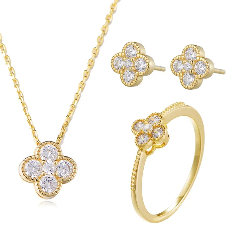 custom Brand Manufacturer original birthstone Jewelry 925 Sterling Silver lucky Four Clover necklace pendant for women making