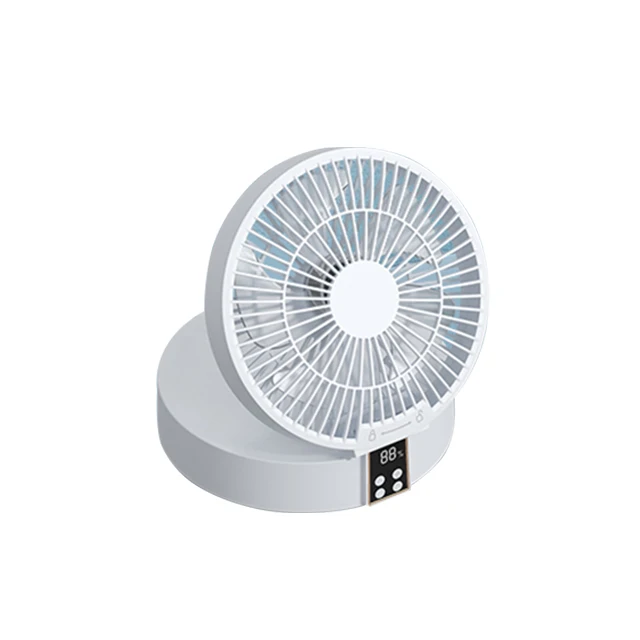 Desktop Circulating Fan Portable 4000mAh Battery Rechargeable USB Mini Fan Outdoor Folding Storage Air Cooling Fans With Lights