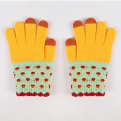 China Wholesale Colorful Acrylic Knitted Children Touch Screen Warm Magic Jacquard Winter Gloves
