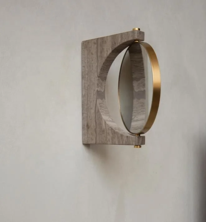 Dresser Table Marble Makeup Mirror stand-up and wall-mounted marble mirror