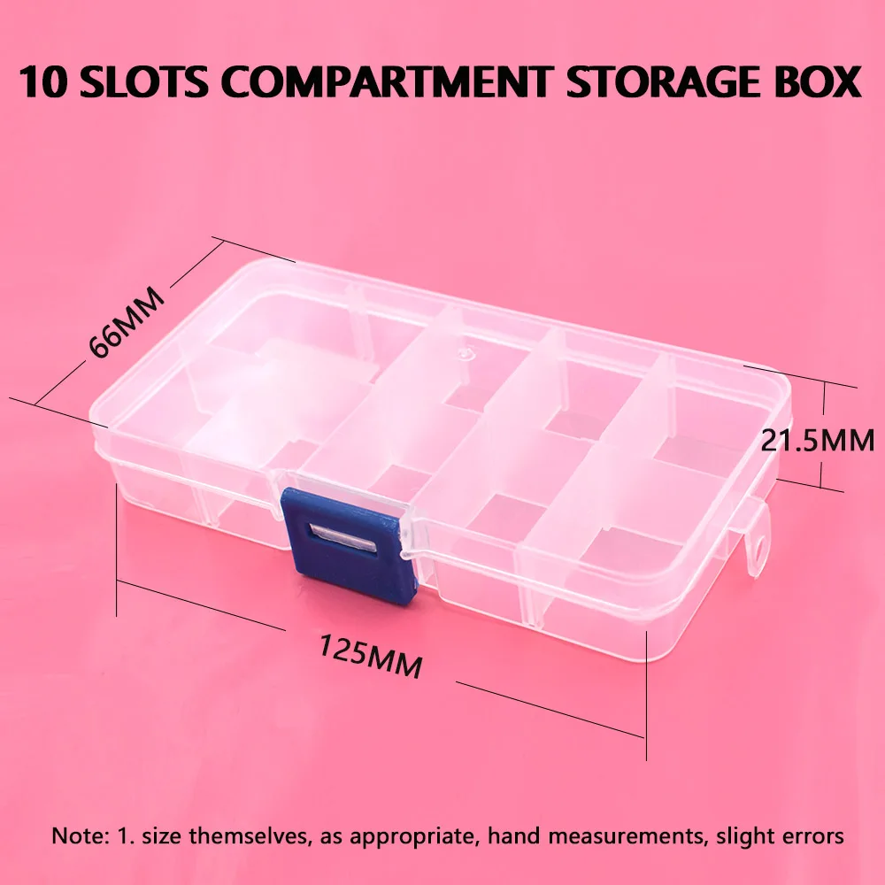 Buttons Eyelets Storage Adjustable Plastic 10/15 Compartment Storage Box Jewelry Earring Bin Case Container Boxes