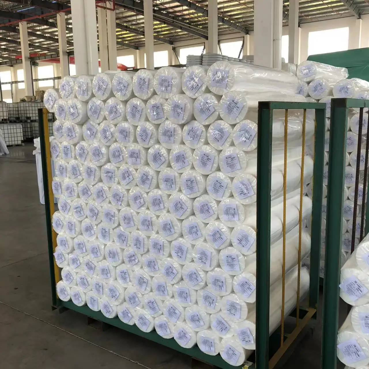 High Quality Double Dot Nylon 40g Other Fabric Adhesive Fabric White PE Bag Warp Knitting Fabrics Design Support Adhesive Cotton