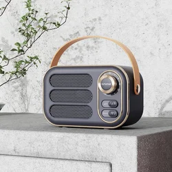 DW13 Latest Portable Wireless Speaker Lovely vintage radio hand-held style Mini Woofer Speaker With FM Radio
