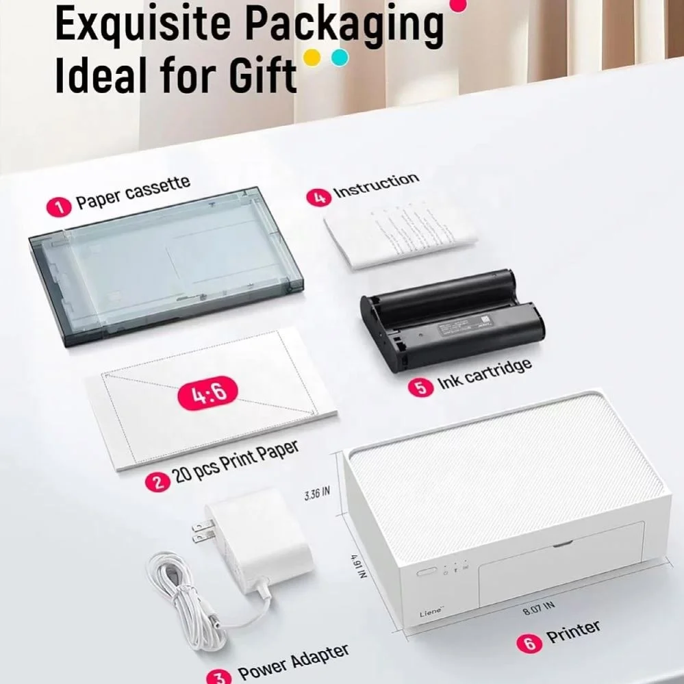 Wireless Photo Printer Compatible With Smartphones And Tablets For On The Go Printing