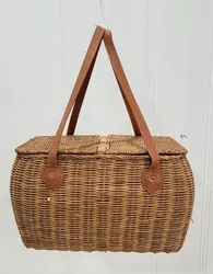 Customized Accept Order Graphic Design Package Logo Top Price Low MOQ Hot Seller Supplier Bamboo Rattan Basket With Handles