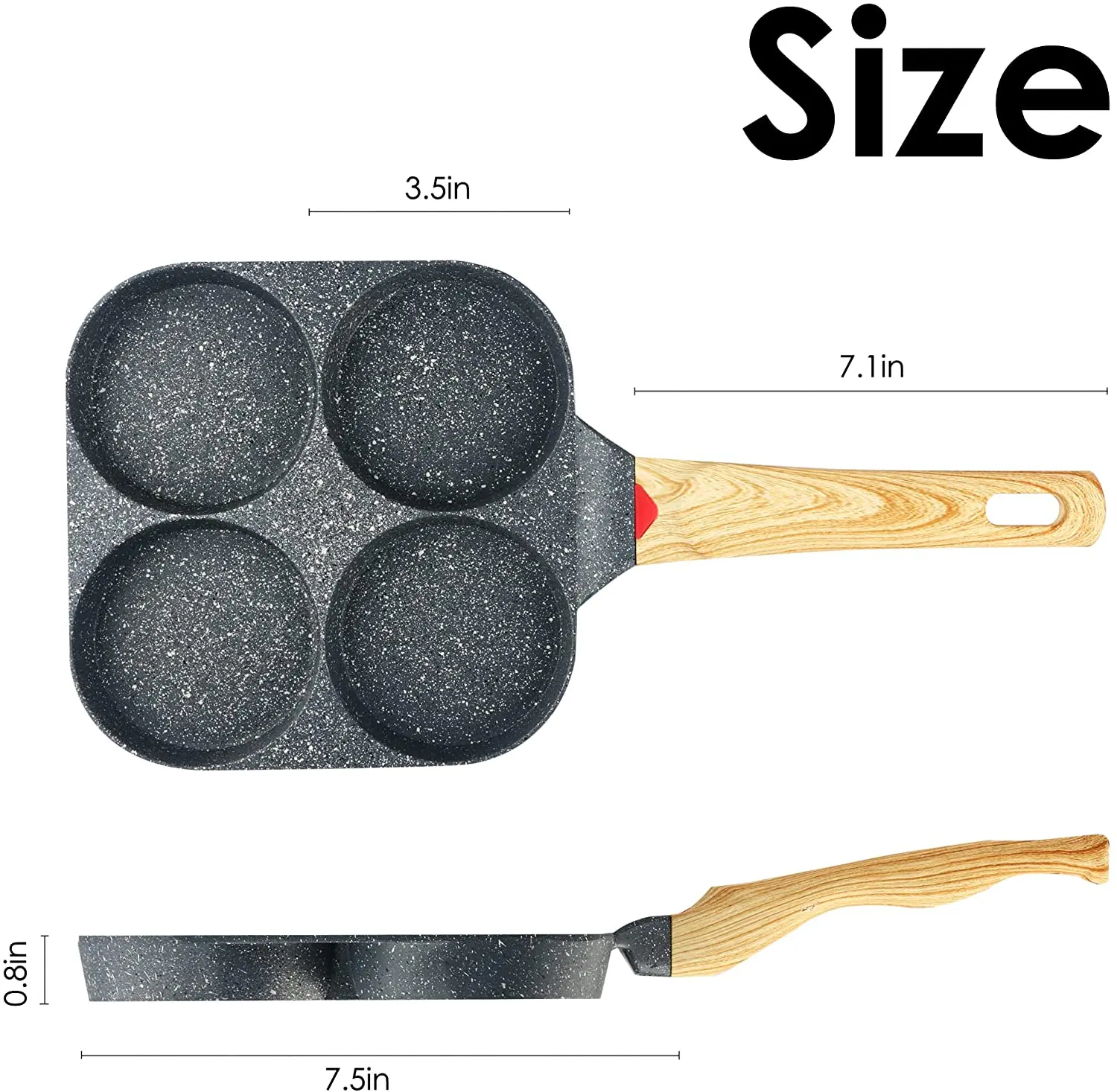 hot selling square frying egg pan 4 hole square egg pan