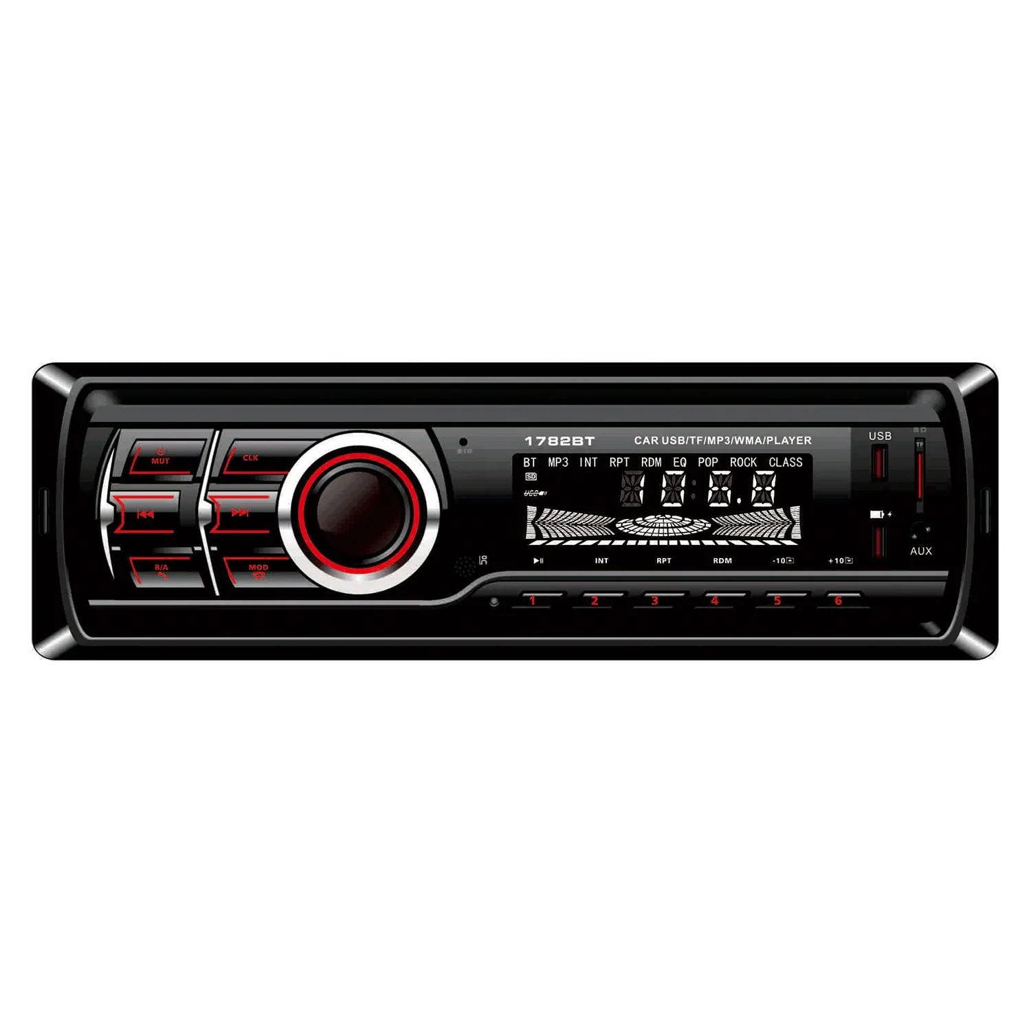 Car Stereo 1 Din BT Car Radio Receiver Audio and Hands-Free Calling Built-in Microphone usb mp3 player fm radio