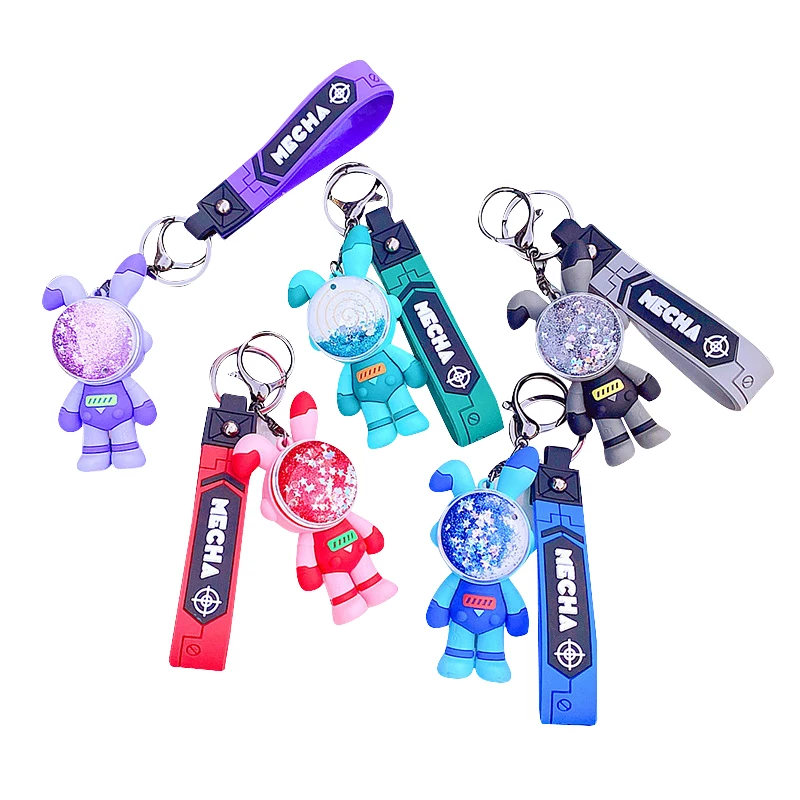 .Cartoon Astronaut Anime PVC Rubber Keychain Factory Wholesale Bag Car Pendant Made of Plastic Silicone Alloy Zinc Metal
