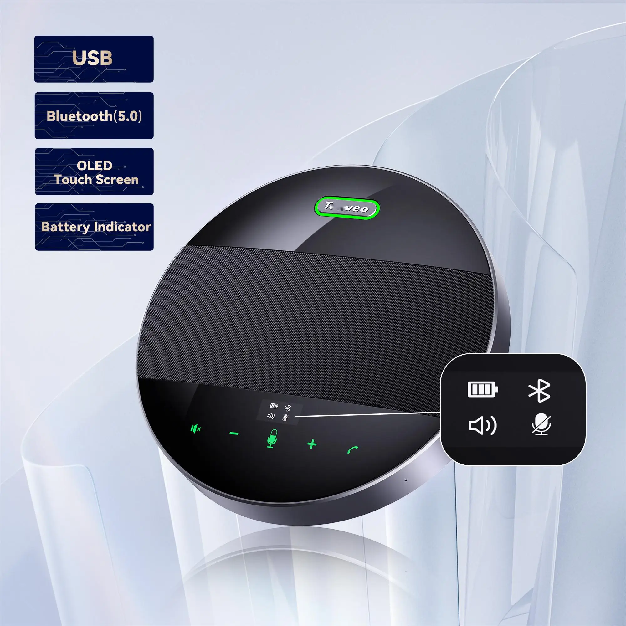 Audio Visual Remote Collaboration System 4K UHD 12X Optical Zoom Conference PTZ Camera and BT Speakerphone Microphone