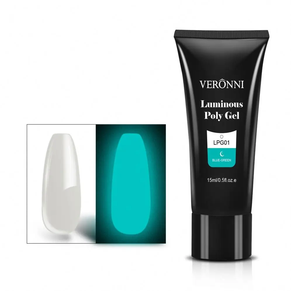 Luminous 15ml Polygel Nail Polish Gel Quick Drying UV Nail Extension Gel 6 Colors for Nail Art