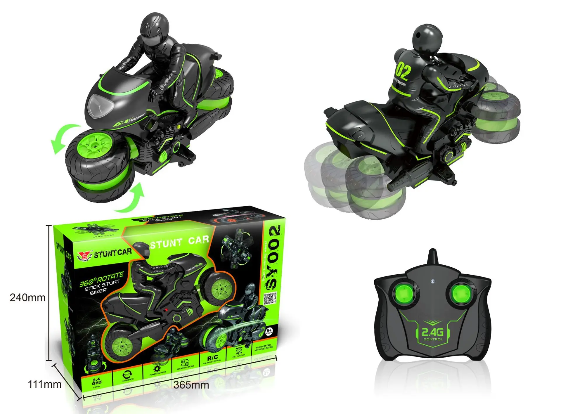 Оригинальный HOSHI SY002 RC автомобильный трюк мотоциклетный 360 Вращающийся дрейф пульт дистанционного управления мотоцикл детский Радиоуправляемый автомобиль игрушки