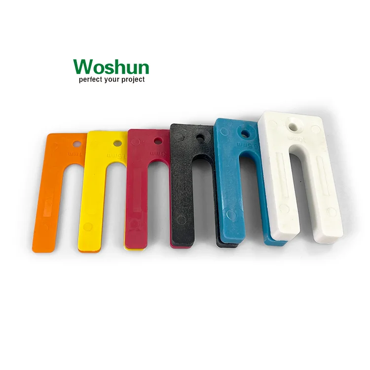 Woshun Nylon Plastic U Shim Window Packer Construction Materials Plastic Window Packers Plastic Shim Packers Tile Spacers