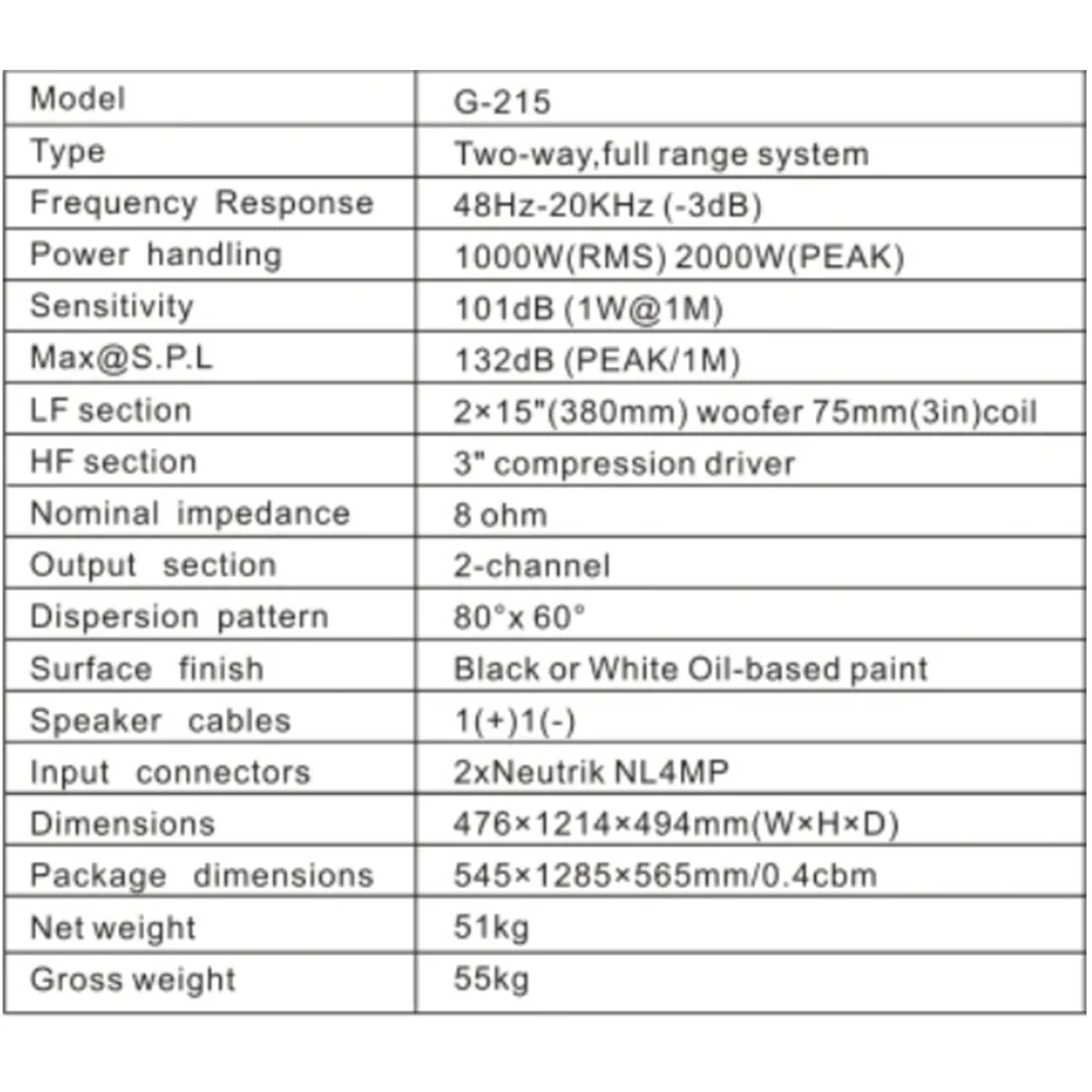 2000W Two-way Coaxial  Powered Full Range Speaker Dual 15 Inch Audio Sound Box Party Speakers