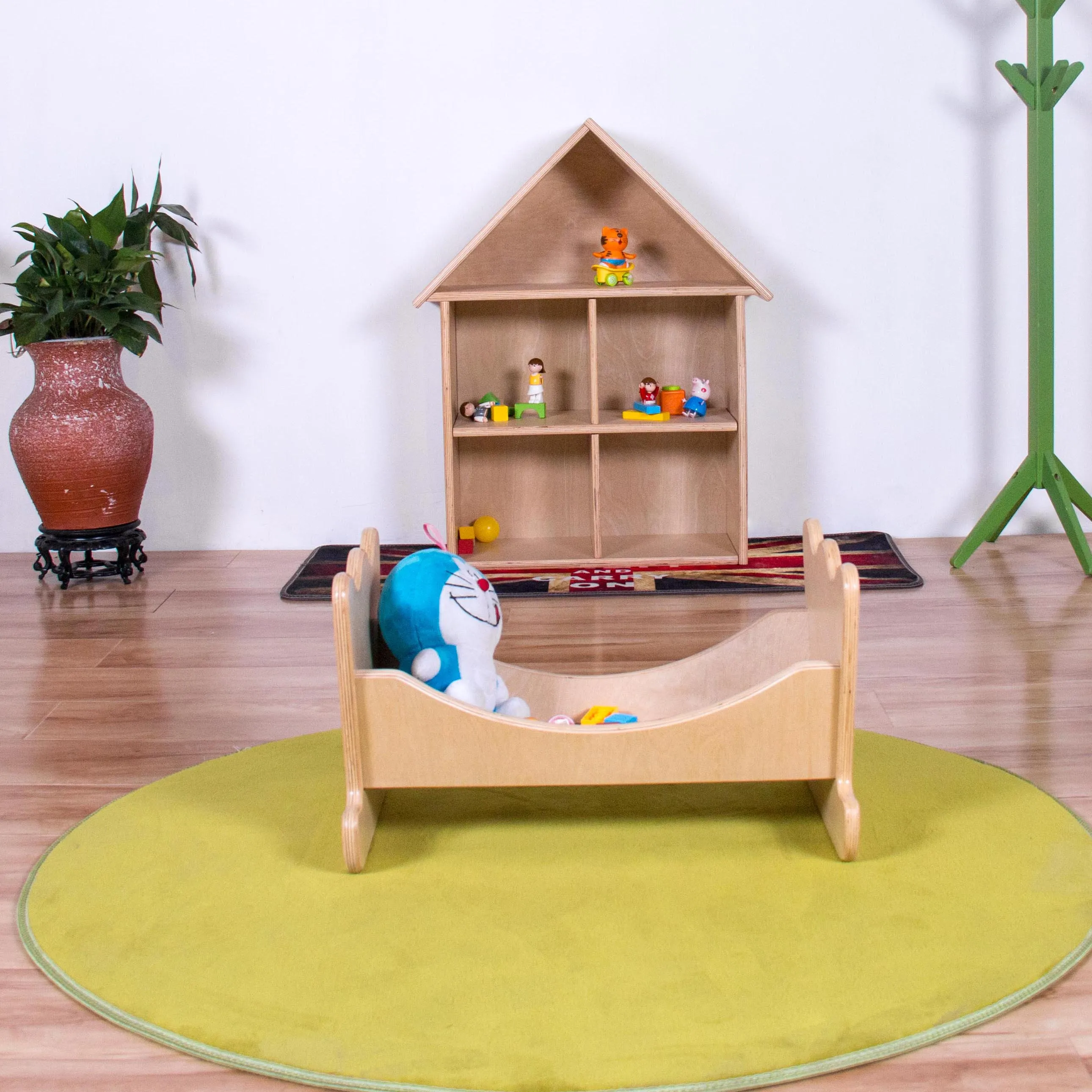 Baltic Plywood Wooden Kids Playtime Furniture Doll Cradle