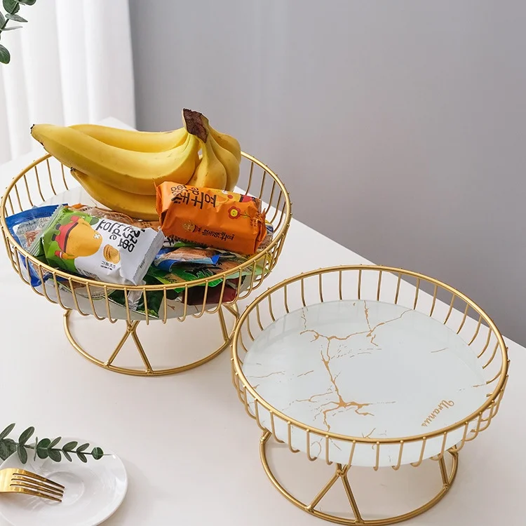 European light luxury ceramic fruit tray living room home fruit basket candy dessert rack