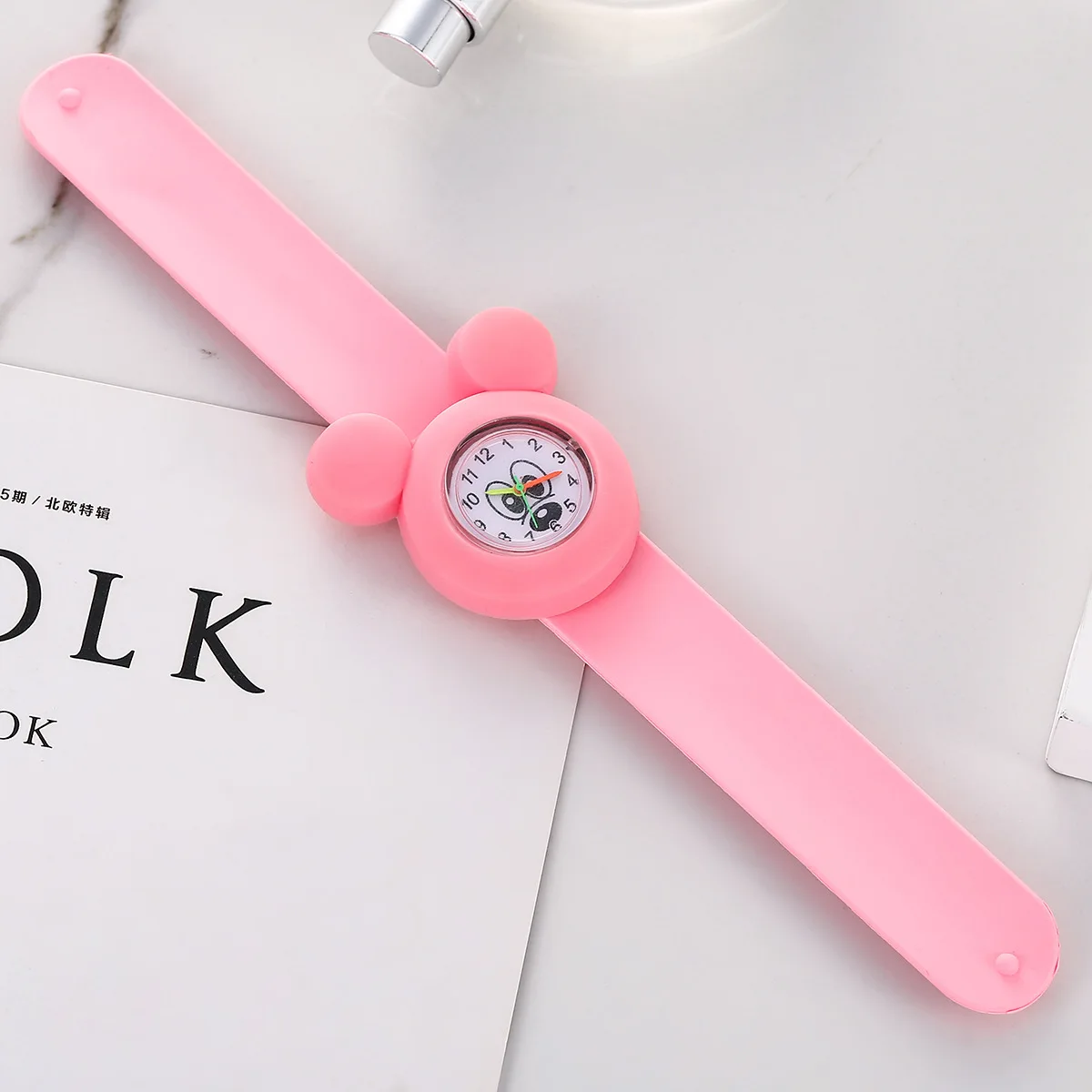 8pcs Wholesale Fashion Cartoon Cute Silicone Quartz Watches Children Kids Girls Necklace Bracelet Hair Accessories Watch Sets