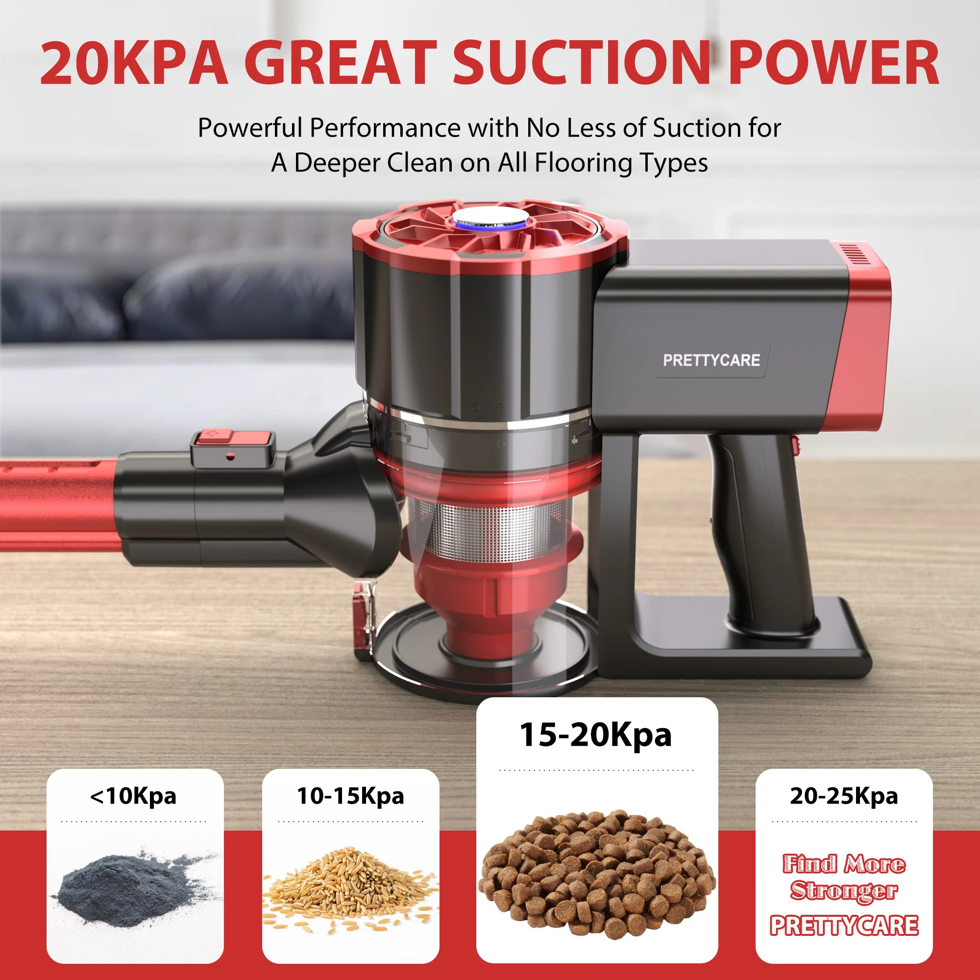 2PCS PRETTYCARE W100 Top Sale 2023 Cyclone Vacuum Trash Collector Floor Sofa Carpet Car Cordless Handheld Vacuum Cleaner