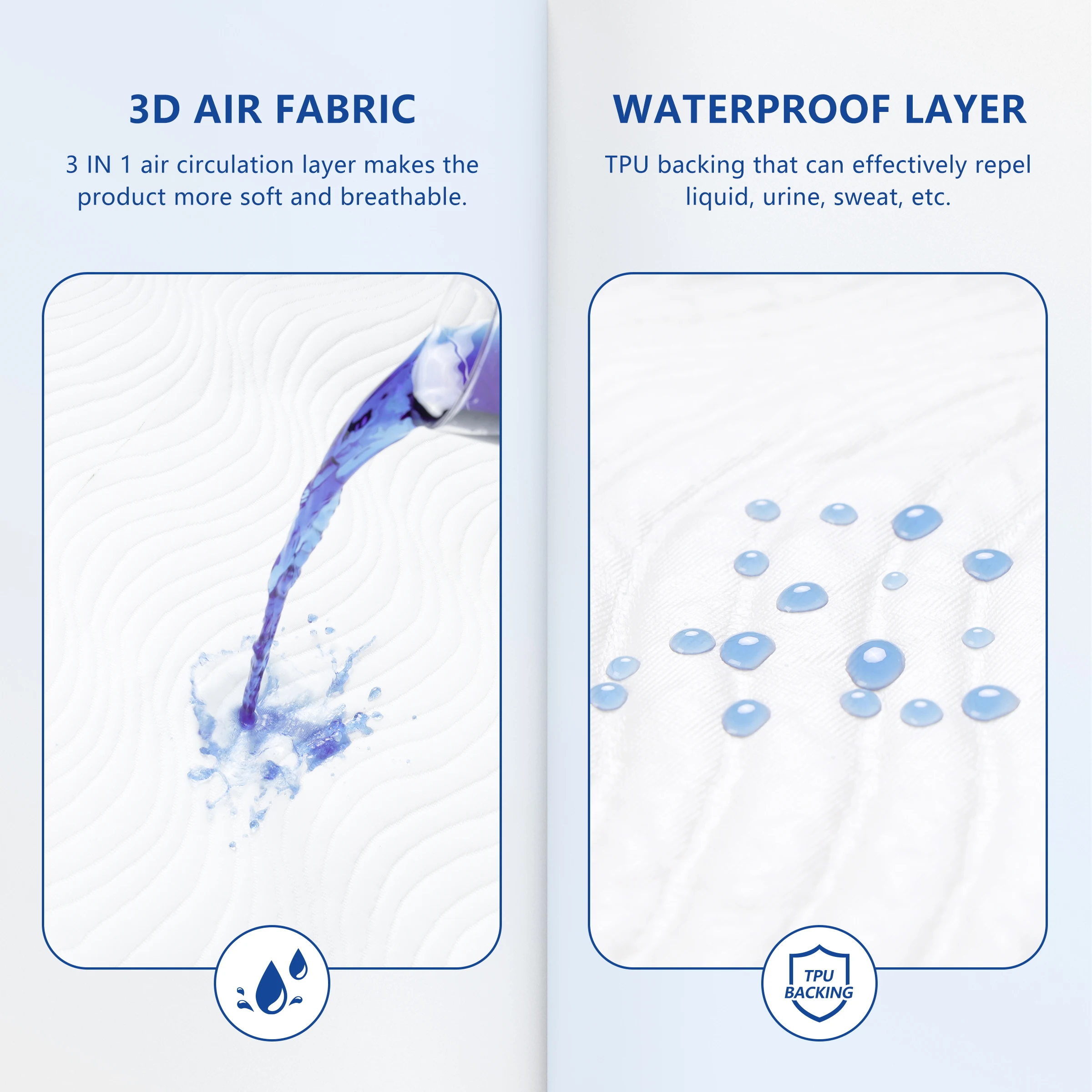 Dropshipping RTS White 100% polyester knitted waterproof 3D air layer bed bug water proof mattress covers protectors