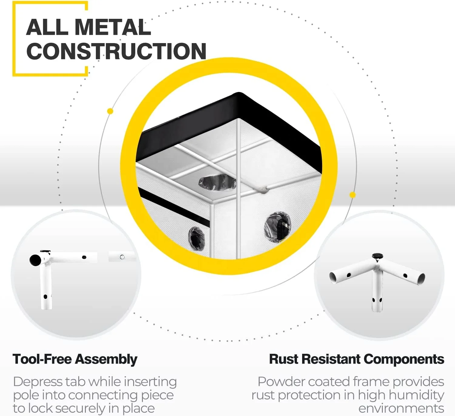 CANNABMALL 240x240x200cm Plant Tent 600D Growing Tent Reflective Oxford Cloth Hydroponic Tent Indoor Grow Room Grow Box