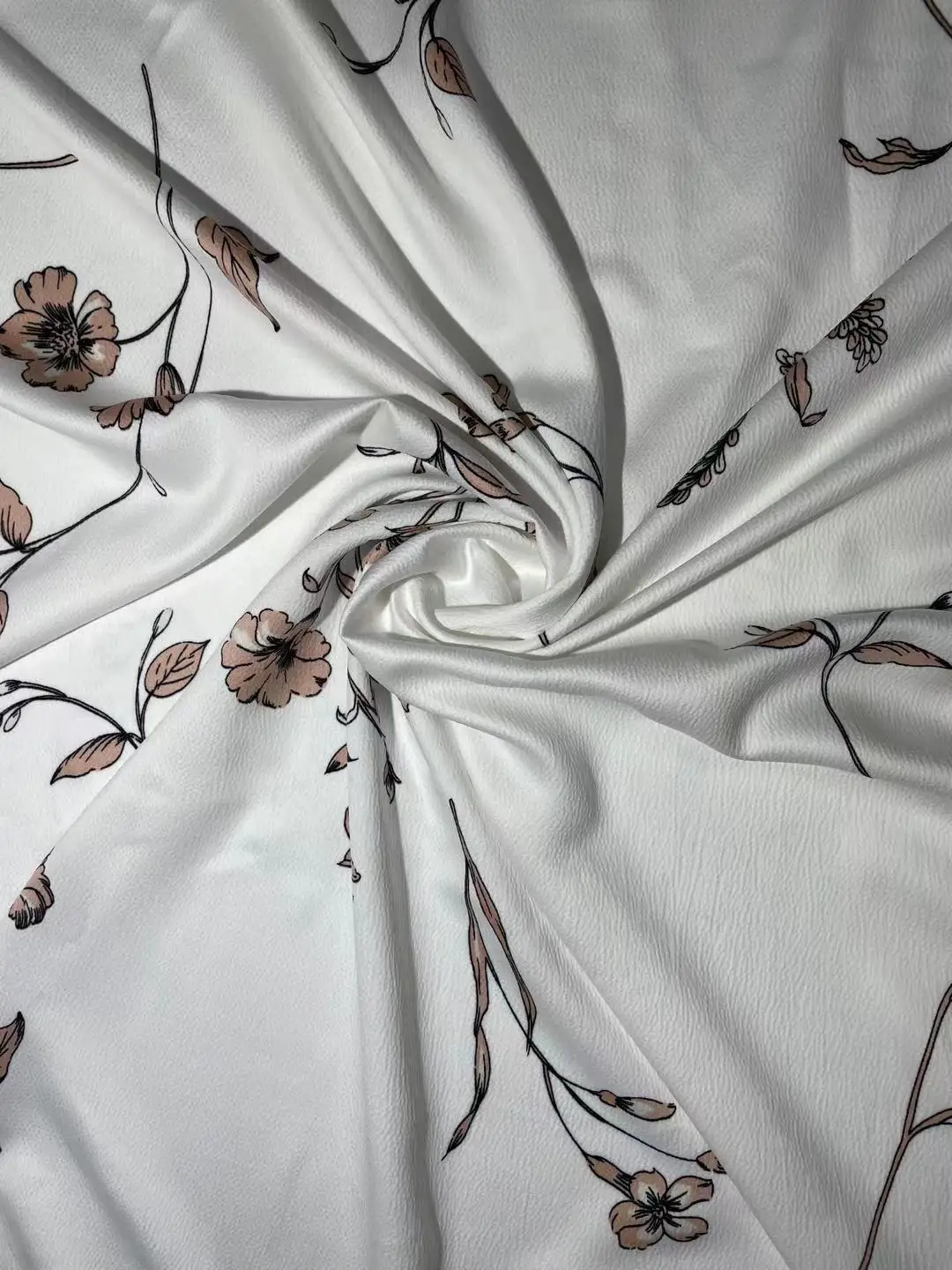 Online Shop Hot Sale smooth and soft bubble satin fabric print in morning glory