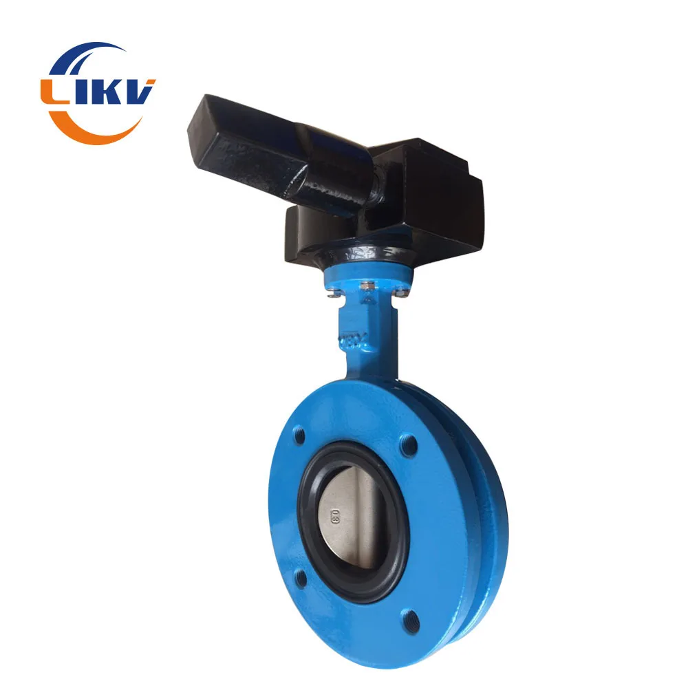 U Section Short Pattern Flanged EPDM Seat Lever Operated Butterfly Valves With Positioner