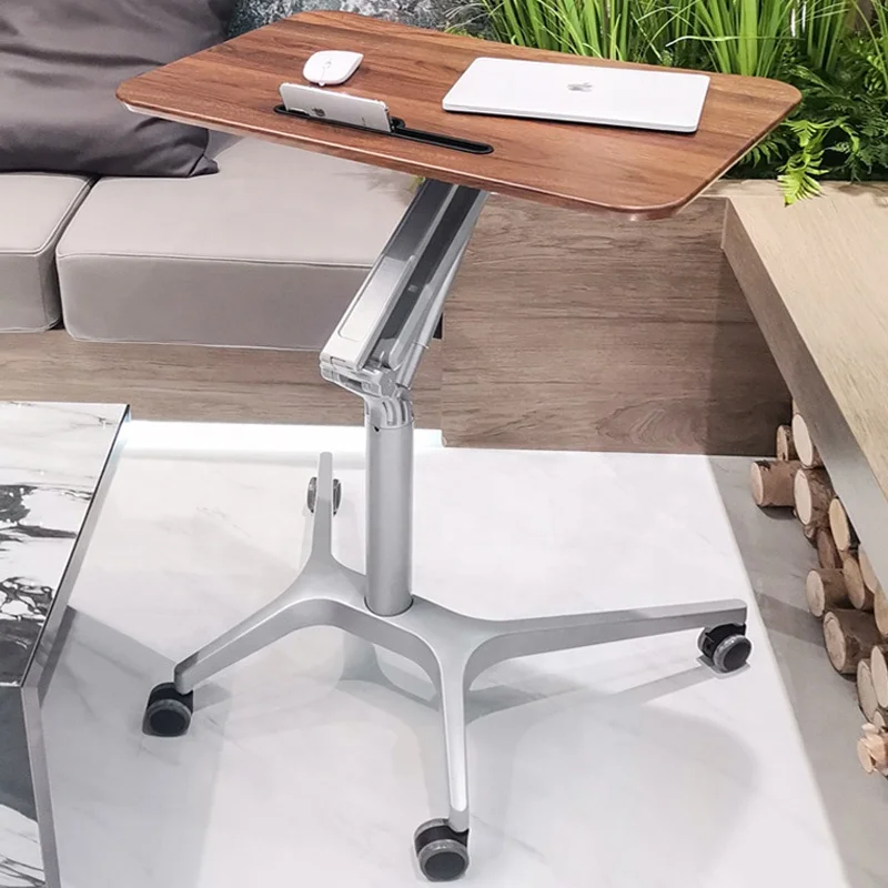 Pneumatic automatic lifting writing desk standing movable computer desk lectern simple office desk