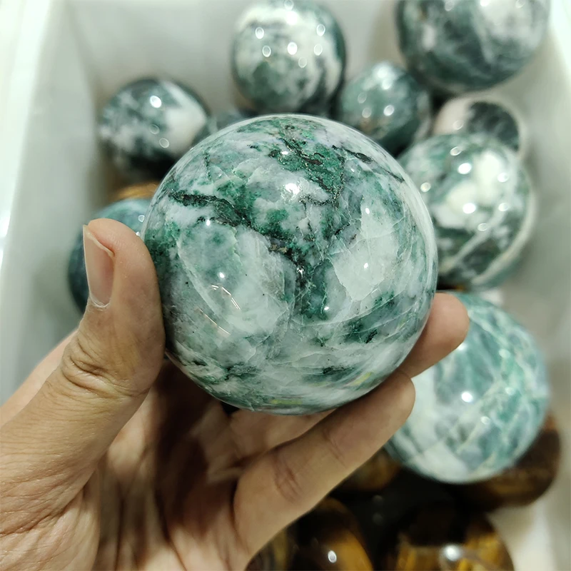 Green Copper Ore Dorpshipping Raw Magic Chakra Beauty Healing Natural Qaurtz Crystal Ball Sphere
