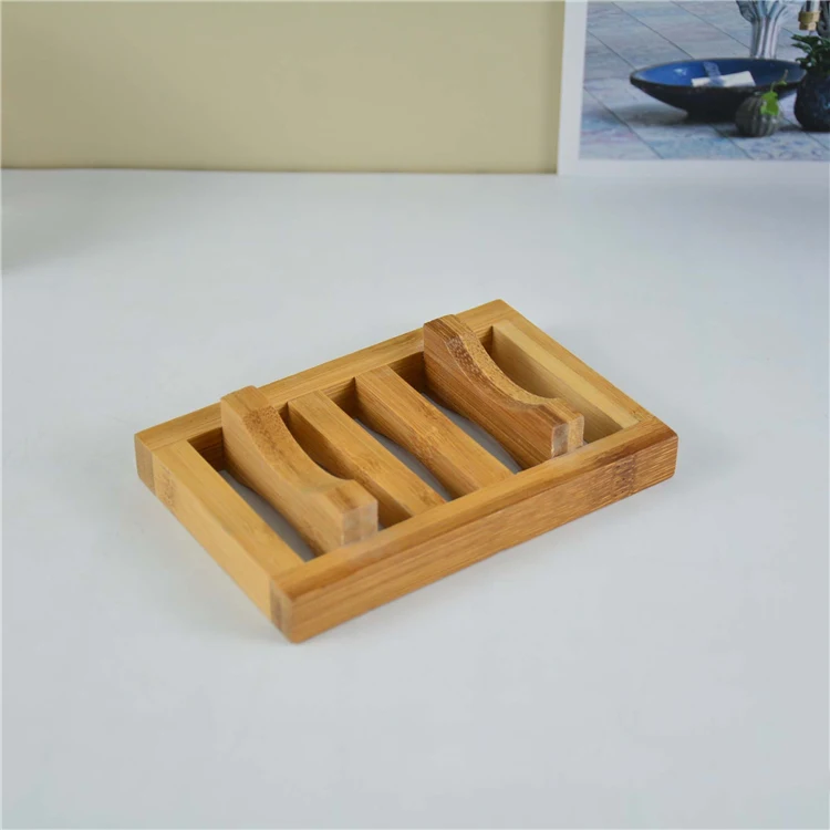 Soap Dish Wooden Tray Natural Bamboo Holder Storage Soap Environmental Rack Plate Box Container For Bathroom