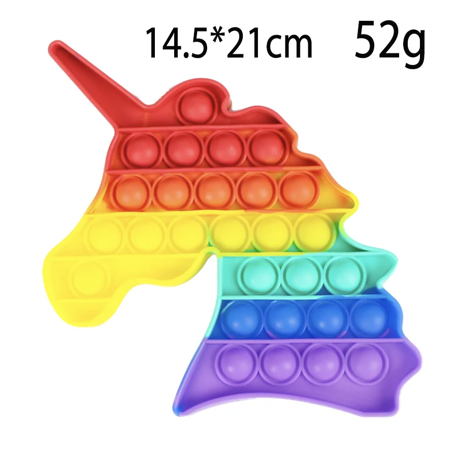 
Hot sale silicone popping it toy Push Pop Bubble rainbow cartoon popits Stress Relief Fidget Sensory Toy 