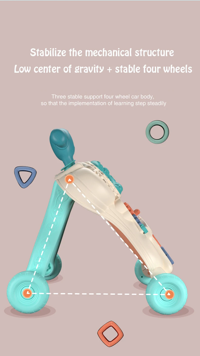 New model Multifunction Wholesale New Educational Kids Push Along Baby Learn baby roller Walker