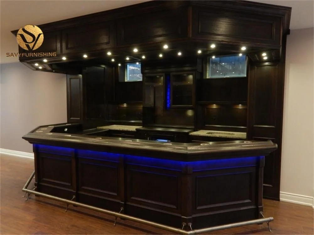 Classic Wooden Deluxe Basement Bar Design Home Bar Builder Sport Bar Manufacturer