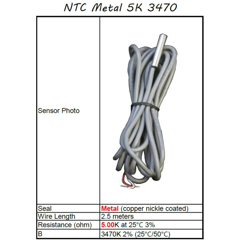 Metal sealed sensor, 5K, 3470. Temperature Sensor