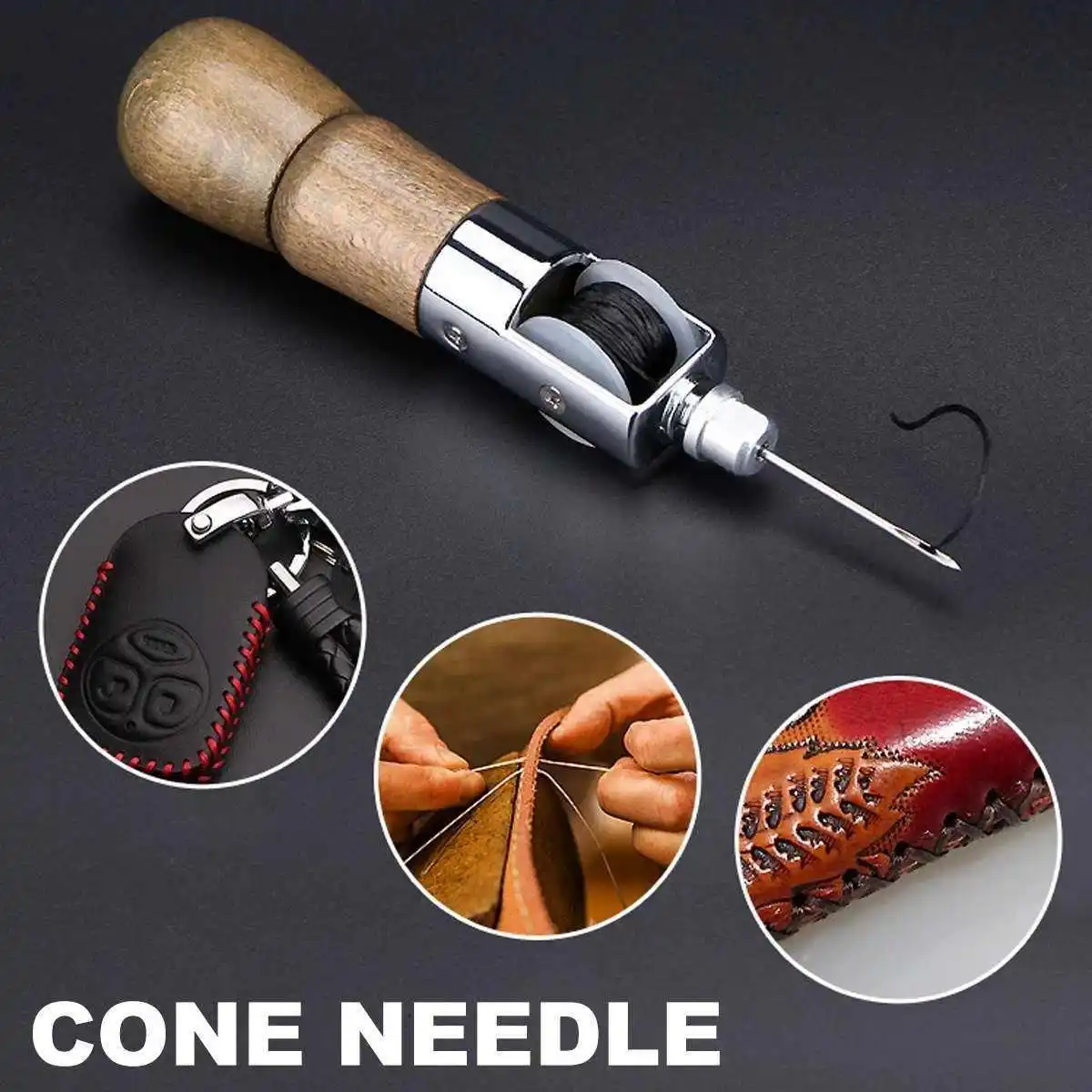 Sewing Needle Leather Sewing Awl Kit Hand Stitcher Set Lock Stitching Hand Stitcher Thread Needles Kit DIY Craft Stitch Tools