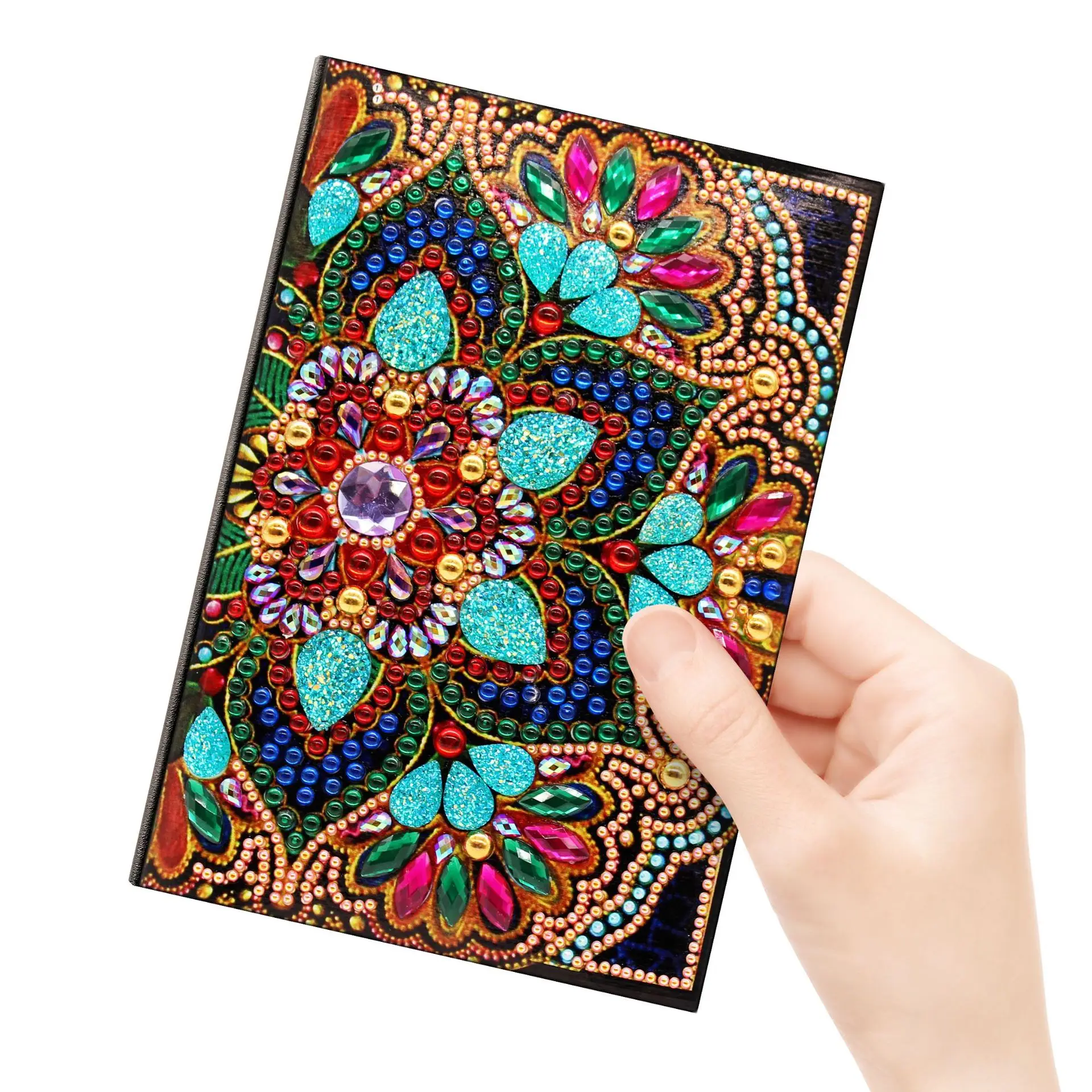 2022 new Wholesale Diy Diamond Notebook Cartoon Mandala Flower Diamond Embroidery Art Special Shaped Diamond Book Mosaic Gift