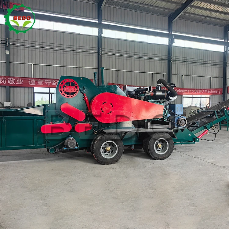 China Supplier 5-15inch  Mobile Diesel Hardwood Branch Chipper Wood Chips Crusher Making Machine