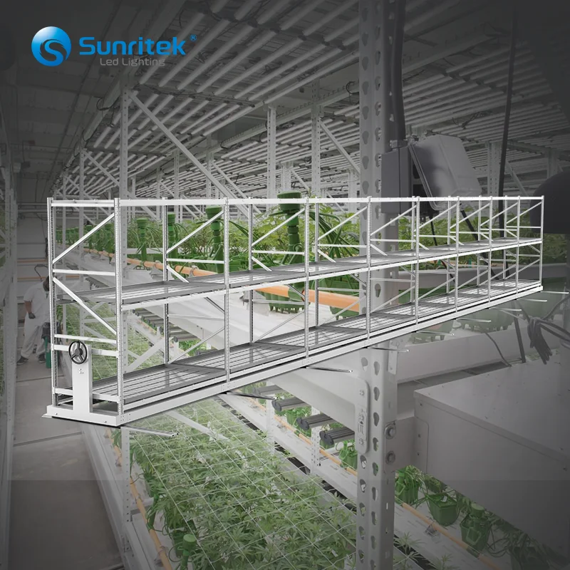 2023 Factory Hydroponic flood tables and trays greenhouse nursery steel rolling benches galvanized  Vertical grow rack for green