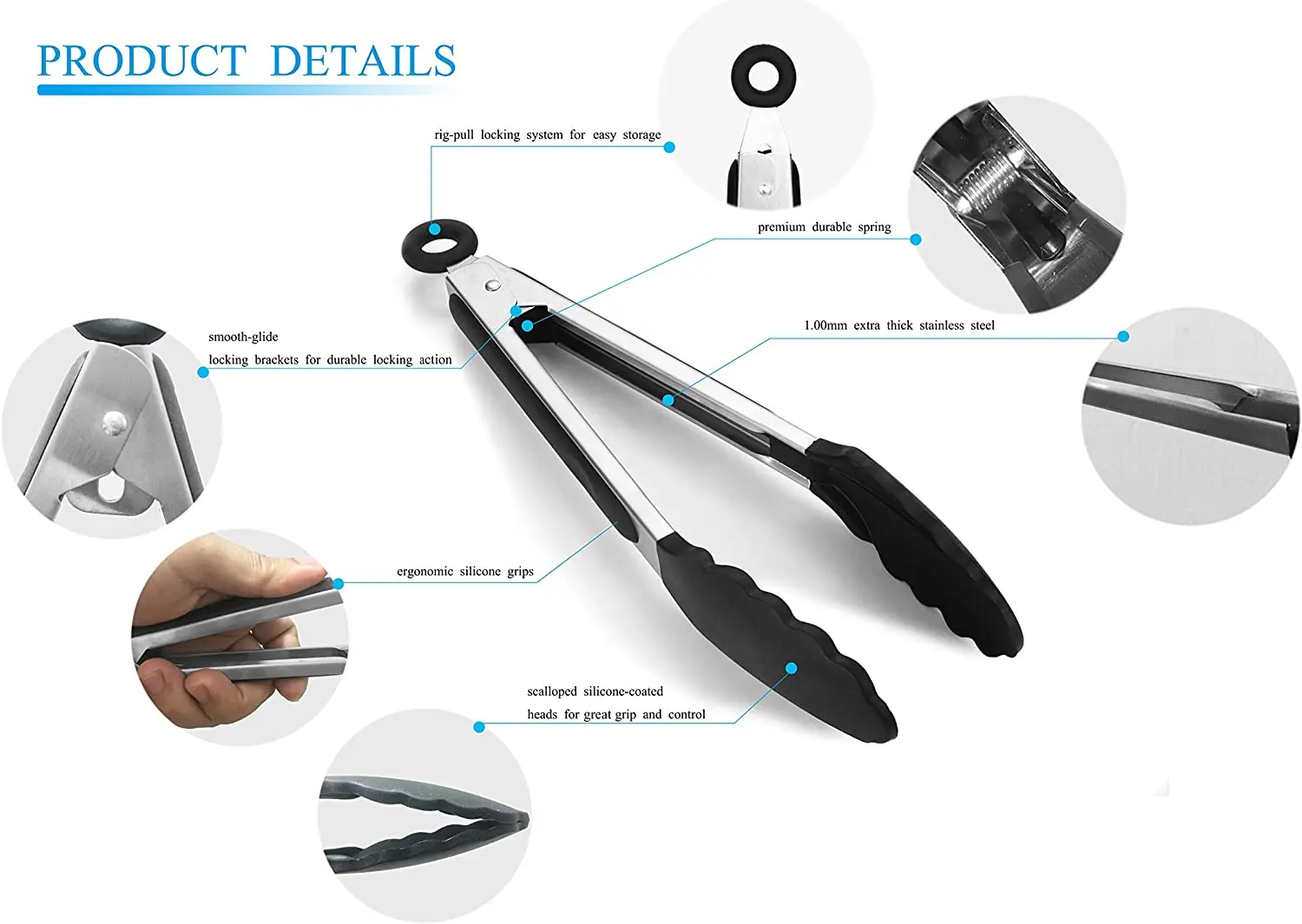 9/12 дюймовые кухонные щипцы, силиконовые, без БФА, антипригарные, из нержавеющей стали, для барбекю, приготовления пищи, гриля, блокирующие Пищевые Щипцы