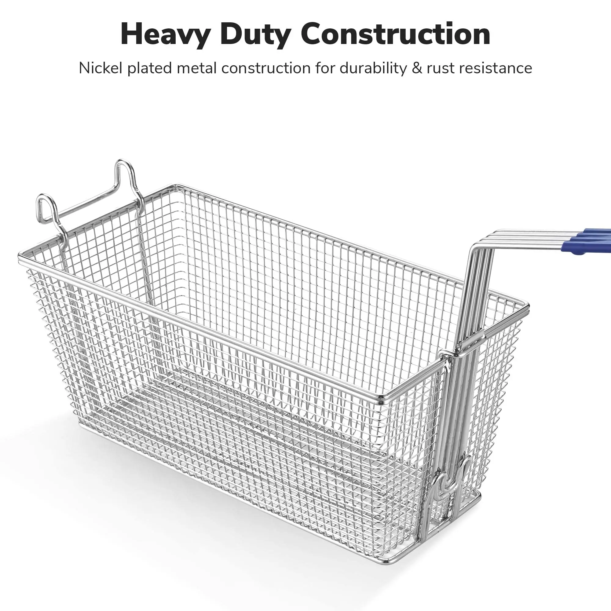 Encrypt Meshed Stainless Steel Fryer Basket Filter Net Fries Food Colander Strainers Durable Frying Basket