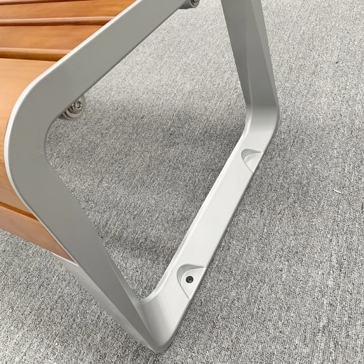 Factory Price Outdoor Solid Wood Bench Seat Aluminum Steel Bench Garden Banco de Jardin