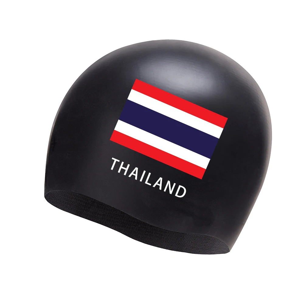 ZLF Silicone national flag swimming caps flexible durable customized logo printing waterproof CP-1 swimming competition caps